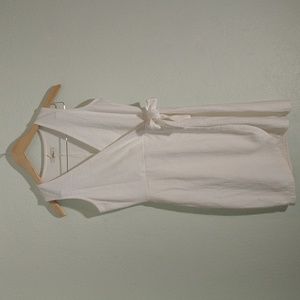 Madewell Crosshatch Side Tie Faux Wrap Sleeveless Dress Sz XS